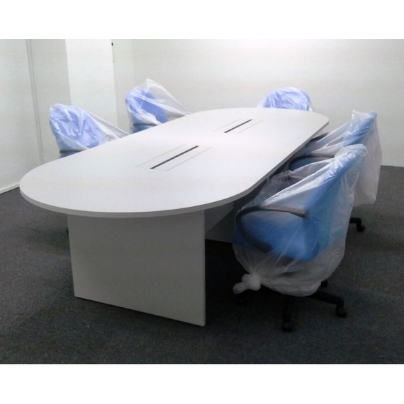 Oval-shaped meeting table