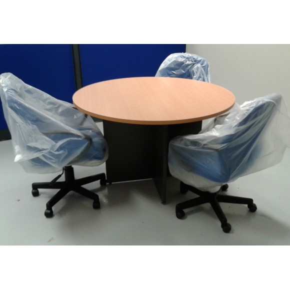Round Discussion Table in Beech Dark Grey Colour