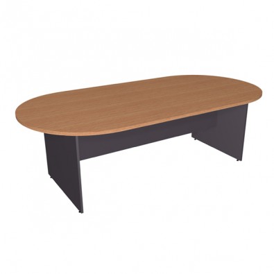 Oval Meeting Table in Beech Dark Grey Colour