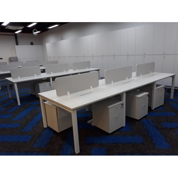Desking system with wooden panels