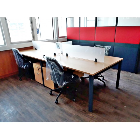 Desking system with acrylic panels
