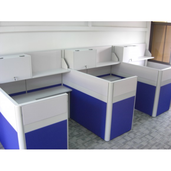 Office Workstation with Hanging Cabinets