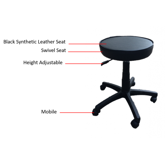 Height Adjustable Swirl Stool (Black)