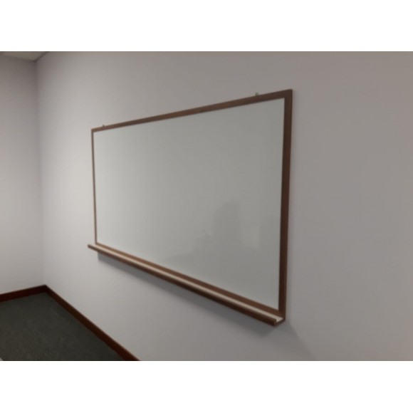Magnetic whiteboard with wooden frame