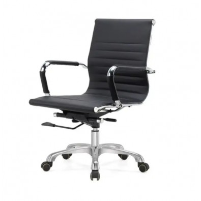 Low back synthetic leather chair