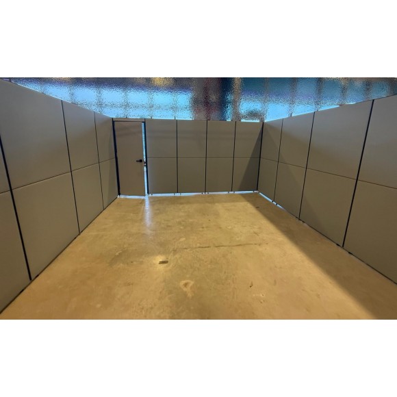 Partition panel with door