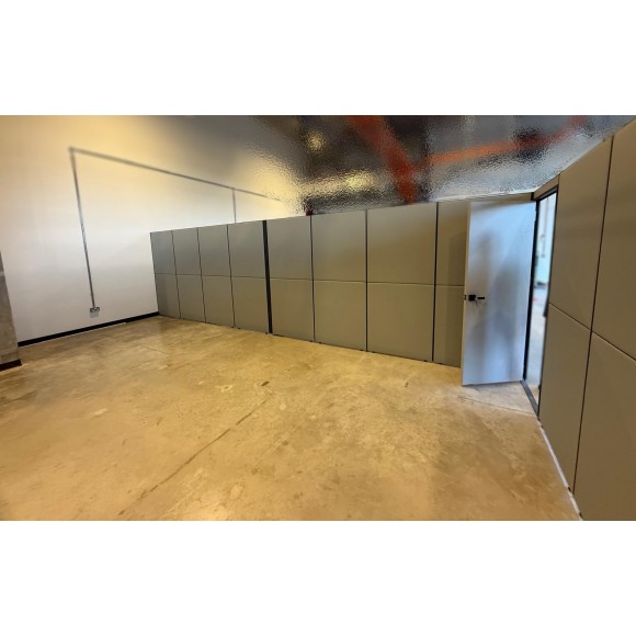 Partition panel with door