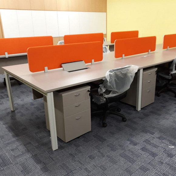 Desking system with fabric panels