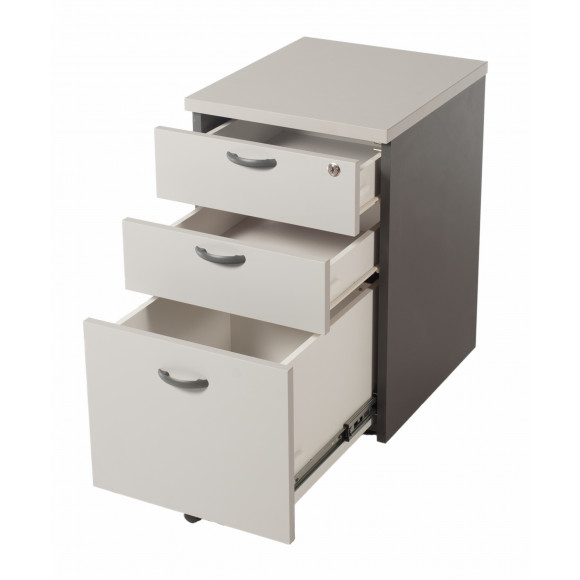 2-Drawer 1-Filing Mobile Pedestal (Grey)