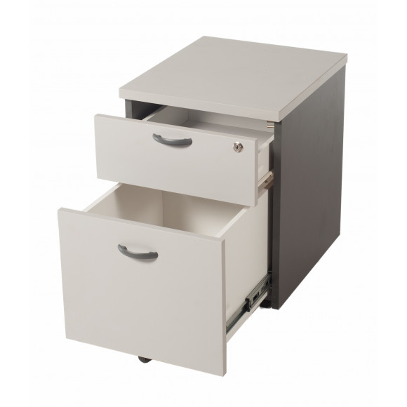1-Drawer 1-Filing Mobile Pedestal (Grey)