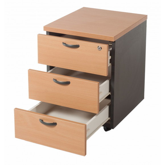 3-Drawer Mobile Pedestal (Beech)